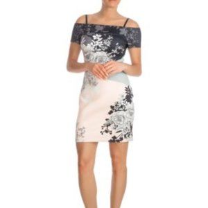 Guess printed off-the-shoulder scuba dress size 2